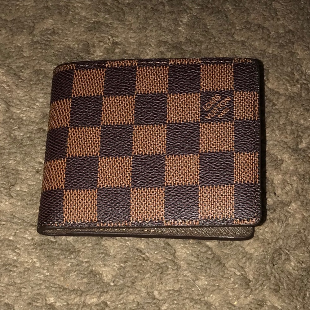 Louis Vuitton Damier Canvas Brown Leather Wallet
